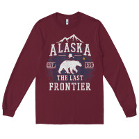 Burgundy alaska the last frontier shirt   adventure alaskan home gift t shirt Long Sleeve Tee - lanVoArt