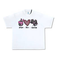 White peace love racing Urban Heavy Tee - JahusDesignShop