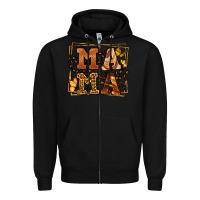 Black Melanin leopard frame mama Mother's Day Zipper Hoodie - LillyAllenDesigns