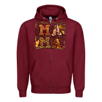 Burgundy Melanin leopard frame mama Mother's Day Zipper Hoodie - LillyAllenDesigns