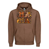 Chestnut Melanin leopard frame mama Mother's Day Zipper Hoodie - LillyAllenDesigns