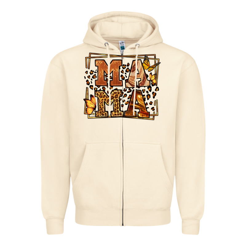 Melanin Leopard Frame Mama Mother's Day Zipper Hoodie by LillyAllenDesigns | Teevron