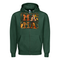 Sports Green Melanin leopard frame mama Mother's Day Zipper Hoodie - LillyAllenDesigns