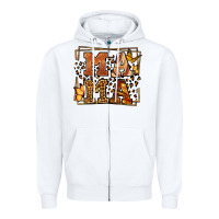 White Melanin leopard frame mama Mother's Day Zipper Hoodie - LillyAllenDesigns