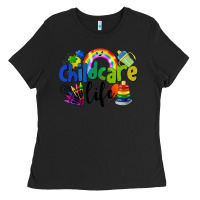 Black Childcare Life Ladies Tee - LillyAllenDesigns