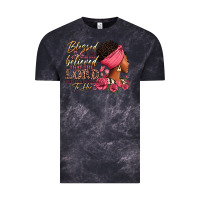 Cloud Black Blessed is she who has believed afro woman Vintage Tee - RanaPortraitStore