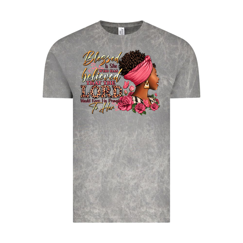 Blessed Is She Who Has Believed Afro Woman Vintage Tee by RanaPortraitStore | Teevron