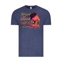 Vintage Denim Blessed is she who has believed afro woman Vintage Tee - RanaPortraitStore