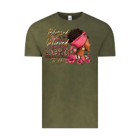 Vintage Olive Blessed is she who has believed afro woman Vintage Tee - RanaPortraitStore