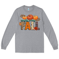 Heather Grey welcome fall Long Sleeve Tee - CowGirlArtShop