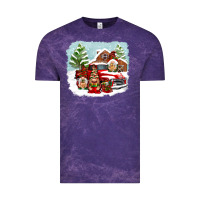 Cloud Purple Christmas gnomes with red truck Vintage Tee - NancyCooperArtShop