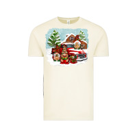 Vintage Arctic Christmas gnomes with red truck Vintage Tee - NancyCooperArtShop