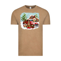 Vintage Coffee Christmas gnomes with red truck Vintage Tee - NancyCooperArtShop