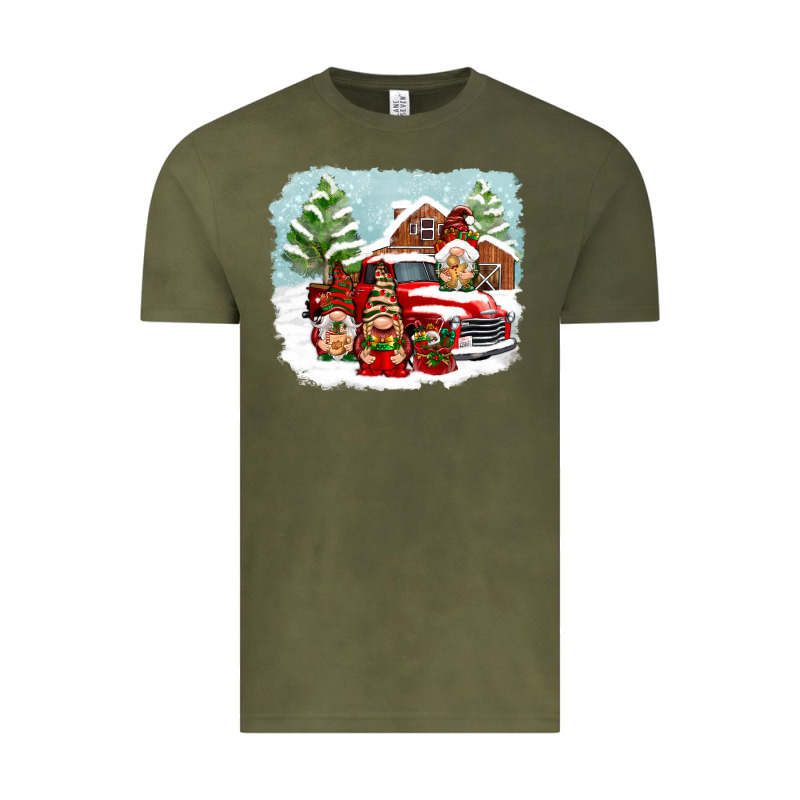 Christmas Gnomes With Red Truck Vintage Tee by NancyCooperArtShop | Teevron
