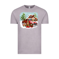 Vintage Zinc Christmas gnomes with red truck Vintage Tee - NancyCooperArtShop