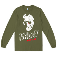 Army Green friday the 13th friday i'm in love vintage style horror halloween t sh Long Sleeve Tee - lanVoArt