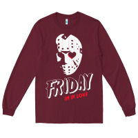 Burgundy friday the 13th friday i'm in love vintage style horror halloween t sh Long Sleeve Tee - lanVoArt