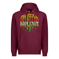 Burgundy hit hard run fast turn left Premium Hoodie - BundleAndBundleShop
