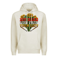 Oatmeal Heather hit hard run fast turn left Premium Hoodie - BundleAndBundleShop