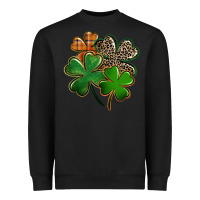 Black leopard shamrock Heavyweight Sweatshirt - FaDigitalArtStudio