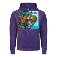 Cloud Purple let us thank hım for our food Vintage Hoodie - TumblerDesignByShophia