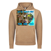 Vintage Coffee let us thank hım for our food Vintage Hoodie - TumblerDesignByShophia