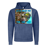 Vintage Denim let us thank hım for our food Vintage Hoodie - TumblerDesignByShophia