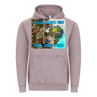 Let Us Thank Hım For Our Food Vintage Hoodie | Teevron