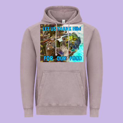 Let Us Thank Hım For Our Food Vintage Hoodie Designed By Tumblerdesignbyshophia
