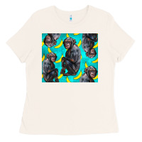 Bone Chimpanzee And Banana Ladies Tee - LillyAllenDesigns