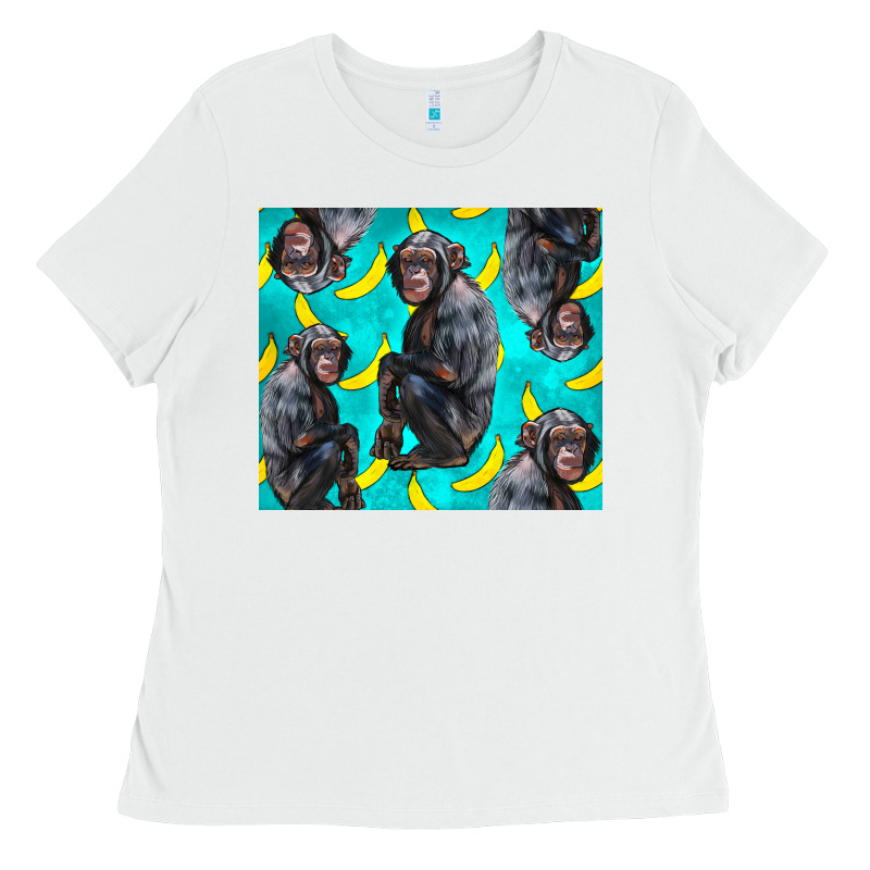 Chimpanzee And Banana Ladies Tee by LillyAllenDesigns | Teevron