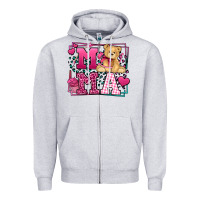 Heather Grey Western Valentines Day Mama Mother's Day Zipper Hoodie - LillyAllenDesigns