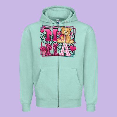 Western Valentines Day Mama Mother's Day Zipper Hoodie Designed By Lillyallendesigns