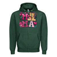 Sports Green Western Valentines Day Mama Mother's Day Zipper Hoodie - LillyAllenDesigns