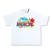 White Autism Nurse Urban Heavy Tee - NancyCooperArtShop