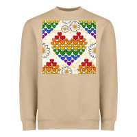 Mushroom Pride lgbtq hearts and daisy seamless pattern Heavyweight Sweatshirt - BundleAndBundleShop