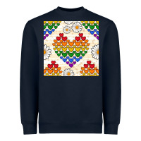 Navy Pride lgbtq hearts and daisy seamless pattern Heavyweight Sweatshirt - BundleAndBundleShop