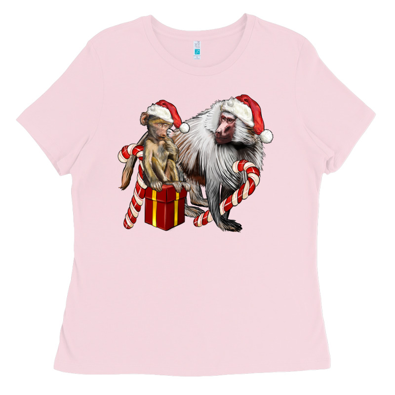 Christmas Baboon Baby And Mama Ladies Tee by LillyAllenDesigns | Teevron