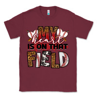 Burgundy my heart is on that field baseball Classic Tee - RanaPortraitStore