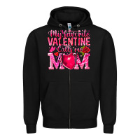 Black My Favorite Valentine Calls Me Zipper Hoodie - CowhideDigitalArt