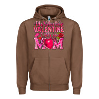 Chestnut My Favorite Valentine Calls Me Zipper Hoodie - CowhideDigitalArt
