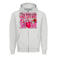Dove Grey My Favorite Valentine Calls Me Zipper Hoodie - CowhideDigitalArt