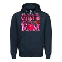 Navy My Favorite Valentine Calls Me Zipper Hoodie - CowhideDigitalArt