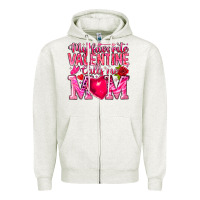 Oatmeal Heather My Favorite Valentine Calls Me Zipper Hoodie - CowhideDigitalArt
