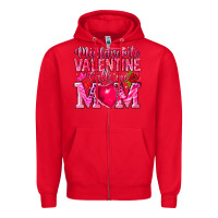 Red My Favorite Valentine Calls Me Zipper Hoodie - CowhideDigitalArt