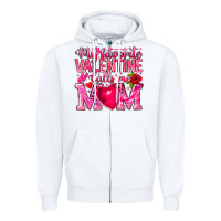 White My Favorite Valentine Calls Me Zipper Hoodie - CowhideDigitalArt