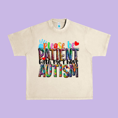 Please Be Patient With Me I Have Autism Urban Heavy Tee Designed By Nancycooperartshop