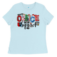 Baby Blue Office Squad Christmas Ladies Tee - LillyAllenDesigns