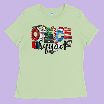Office Squad Christmas Ladies Tee Designed By Lillyallendesigns