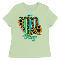 Matcha Virgo Zodiac Sign Sunflower Leopard Serape Ladies Tee - RanaPortraitStore